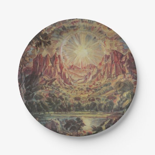 マウンテンランドスケープ(Konstantin Bogaevsky) ペーパープレート (正面)