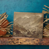 マウンテンランドスケープ， Macugnaga, 1845 （ペン&ブラウンi） フォトプラーク (側面)