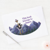 マウンテンランニングオストリッチブックプレート 楕円形シール (封筒)