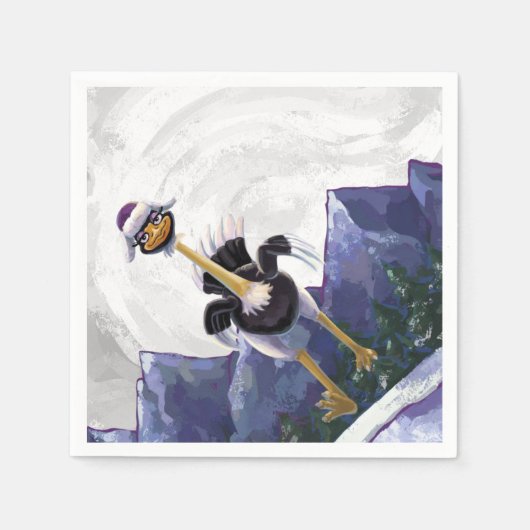 マウンテンランニングズオストリッチ スタンダードカクテルナプキン (正面)