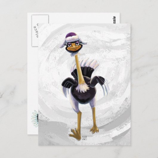 マウンテンランニングズオストリッチ ポストカード (正面/裏面)