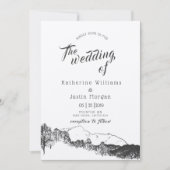 マウンテンリトリート素朴結婚式招待状 (正面)