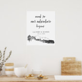 マウンテンリトリート |の結婚ウェルカムポスター ポスター (キッチン)