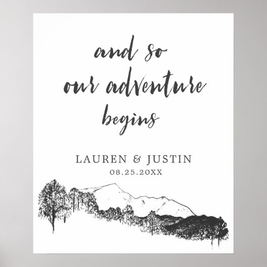 マウンテンリトリート |の結婚ウェルカムポスター ポスター (正面)