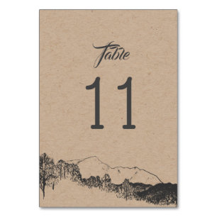 マウンテンリトリート⎢ス結婚テーブルカード テーブルナンバー