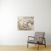 「マウンテンリトリート」中国のヴィンテージランドスケープ タペストリー (インサイチュ(横))