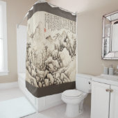 「マウンテンリトリート」中国のヴィンテージ シャワーカーテン (インサイチュ)