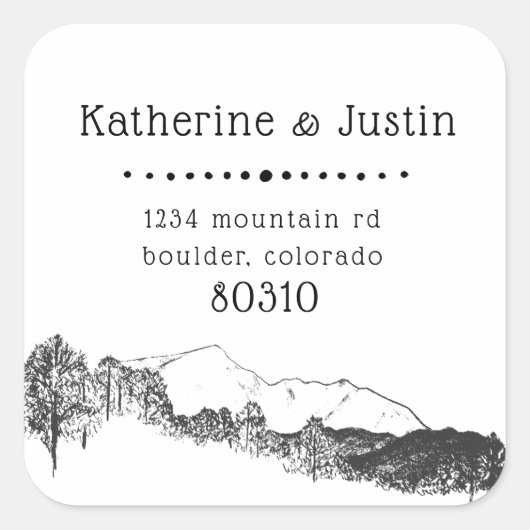 マウンテンリトリート⎢差出人住所シール スクエアシール (正面)