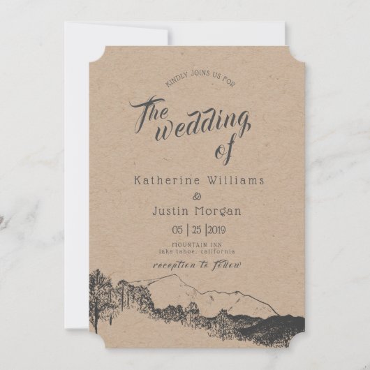 マウンテンリトリート |結婚式招待状 招待状 (正面)