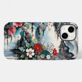 マウンテンリバーとワイルドフラワーウォーターカラー Case-Mate iPhoneケース (裏面 (横))
