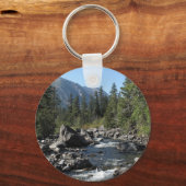 マウンテンリバーの険しい風景の写真 キーホルダー (正面)