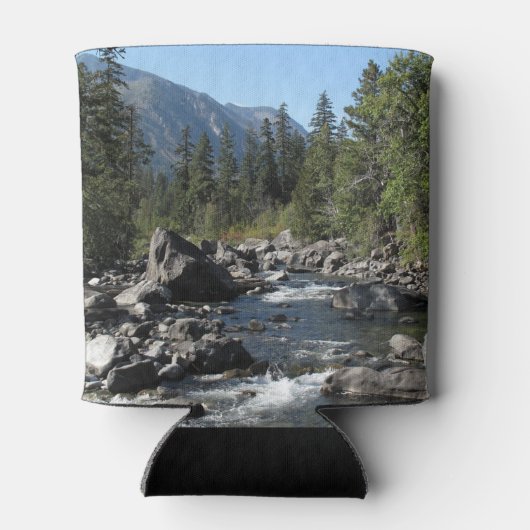 マウンテンリバーの険しい風景の写真 缶クーラー (裏面)