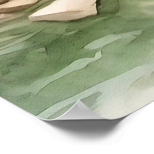 マウンテンリバーアラスカウォーター絵を描カラー ポスター (角)