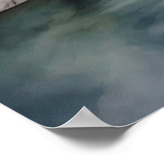 マウンテンリバーアラスカウォーター絵を描カラー ポスター (角)