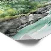 マウンテンリバーアラスカウォーター絵を描カラー ポスター (角)