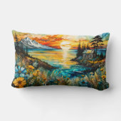 マウンテンリバーワイルドフラワーランドスケープ ランバークッション (裏面)