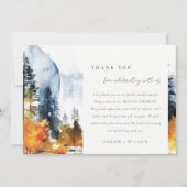 マウンテンリバー秋ウィンターランドスケープ結婚ズ サンキューカード (正面)