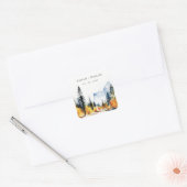 マウンテンリバー秋ウィンターランドスケープ結婚ズ スクエアシール (封筒)