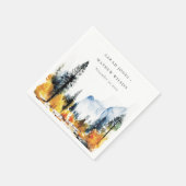マウンテンリバー秋ウィンターランドスケープ結婚ズ スタンダードカクテルナプキン (角)