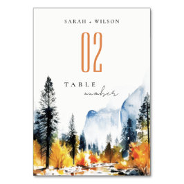 マウンテンリバー秋ウィンターランドスケープ結婚ズ テーブルナンバー
