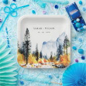 マウンテンリバー秋ウィンターランドスケープ結婚ズ ペーパープレート (パーティー)