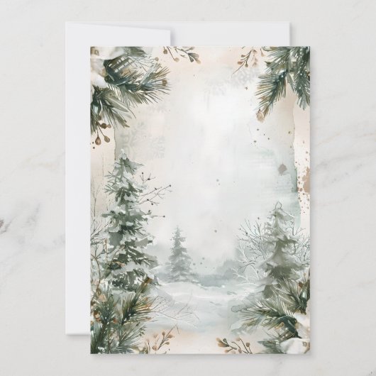 マウンテンリバー秋ウィンターランドスケープ結婚ズ 招待状 (裏面)