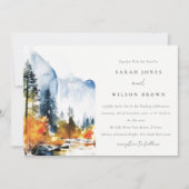マウンテンリバー秋ウィンターランドスケープ結婚ズ 招待状 (正面)