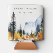 マウンテンリバー秋ウィンターランドスケープ結婚ズ 缶クーラー (裏面)