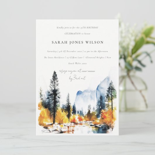 マウンテンリバー秋ウィンターランドスケープ誕生日 招待状 (スタンド正面)