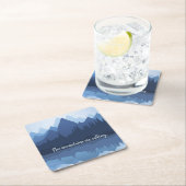 マウンテンリフレクションデザイン紙コースター スクエアペーパーコースター (インサイチュ)