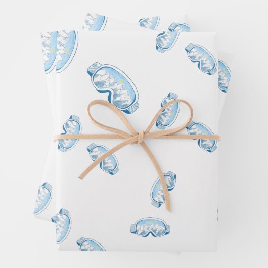 マウンテンリフレクション付きスキーゴーグル ラッピングペーパーシート (インサイチュ)