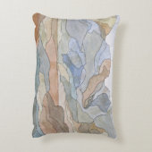 マウンテンリージョンウォーターカラーラインアートプリント アクセントクッション (裏面(縦))