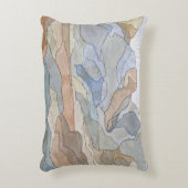 マウンテンリージョンウォーターカラーラインアートプリント アクセントクッション (正面(垂直))