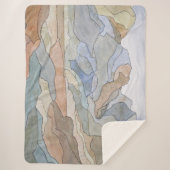 マウンテンリージョンウォーターカラーラインアートプリント シェルパブランケット (正面)