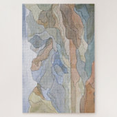 マウンテンリージョンウォーターカラーラインアートプリント ジグソーパズル (縦)