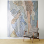 マウンテンリージョンウォーターカラーラインアートプリント タペストリー (インサイチュ)