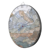 マウンテンリージョンウォーターカラーラインアートプリント ダーツボード (正面右)