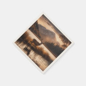 マウンテンレイクの巨大な鹿 スタンダードカクテルナプキン (角)