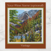 マウンテンレイクの美しい景色 ワインラベル (シングルラベル)