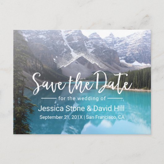 マウンテンレイクウェディング日付を保存 案内ポストカード (正面)