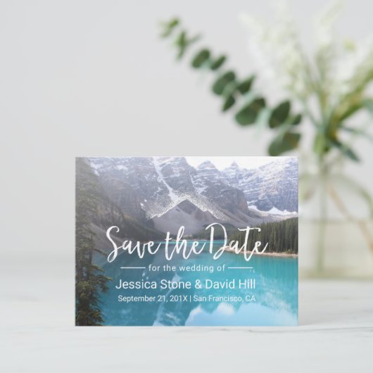 マウンテンレイクウェディング日付を保存 案内ポストカード (スタンド正面)