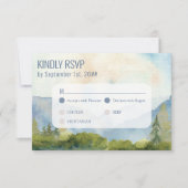 マウンテンレイクウォーターカラーダスティブルーエンツリー 出欠カード (正面)