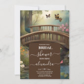 マウンテンレイクウォーターカラーツリーブライダルシャワー 招待状 (正面)