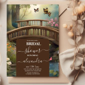 マウンテンレイクウォーターカラーツリーブライダルシャワー 招待状