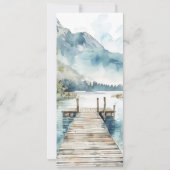 マウンテンレイクウォーターカラーフォレストツリー結婚ズ 招待状 (裏面)