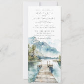 マウンテンレイクウォーターカラーフォレストツリー結婚ズ 招待状 (正面)