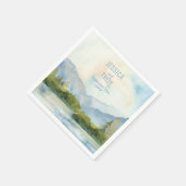 マウンテンレイクウォーターパーソナライズされたカラー結婚ズ スタンダードカクテルナプキン (角)