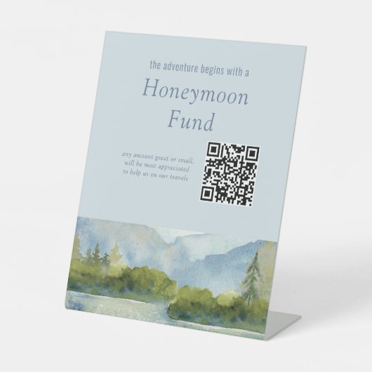 マウンテンレイクウォーター結婚カラーのハネムーンファンド 台座サイン (正面)