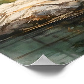 マウンテンレイクウォーター絵を描カラーズアートプリント ポスター (角)