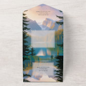 マウンテンレイクオールインワン結婚式招待状RSVP オールインワン招待状 (外側)